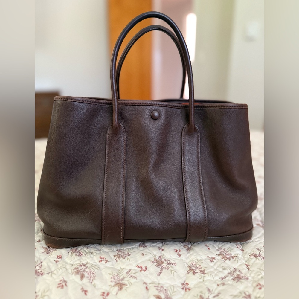 HERMES Tote Bag Garden Party 30 TPM Brown Swift